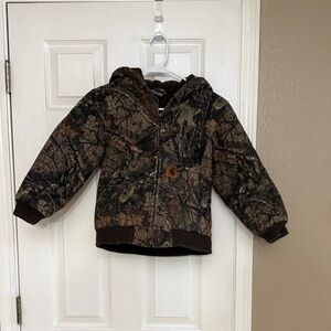 Carhartt Boys Camouflage Brown Green Hooded Jacket